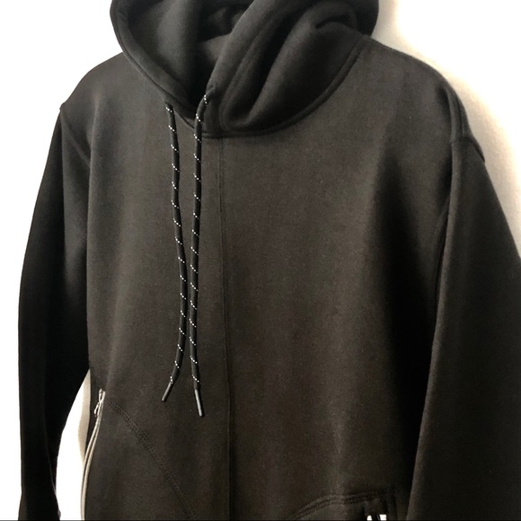Long Line Fleece lined Hoodie w reflective pockets - Picture 2 of 8